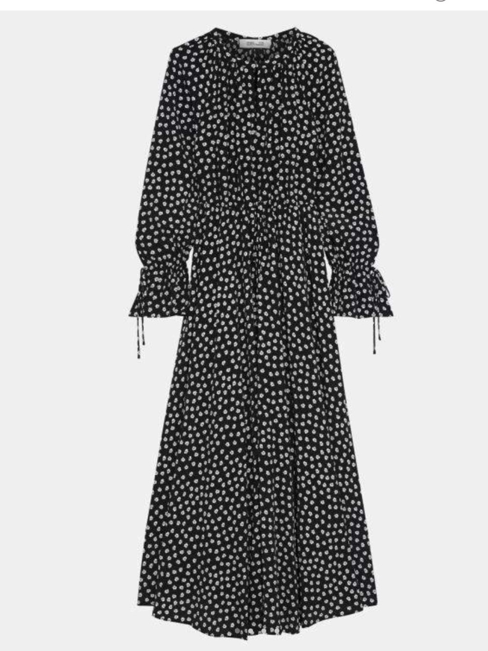 DVF Diane Von Furstenberg Micro Floral Print Maxi Dress XS